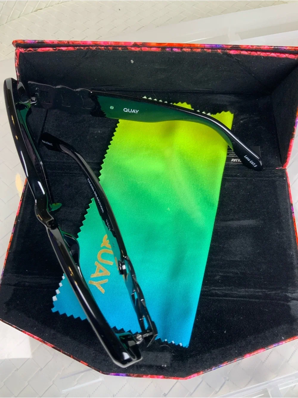 Quay Australia Glossy Black Cat Eye Sunglasses
